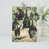 ヴィンテージ飛んでいるフォックスこうもりブラックこうもりエレガントゴシック 招待状 (スタンド正面)