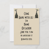 ヴィンテージ飛んでいるフォックスこうもりブラックこうもりエレガントゴシック 招待状 (裏面)