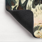 ヴィンテージ飛んでいるフォックスこうもりブラック自然イラストレーション マウスパッド (コーナー)