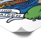 ヴィンテージ飛んでいるメイドマーメイド、船タトゥーアート ポスター (角)