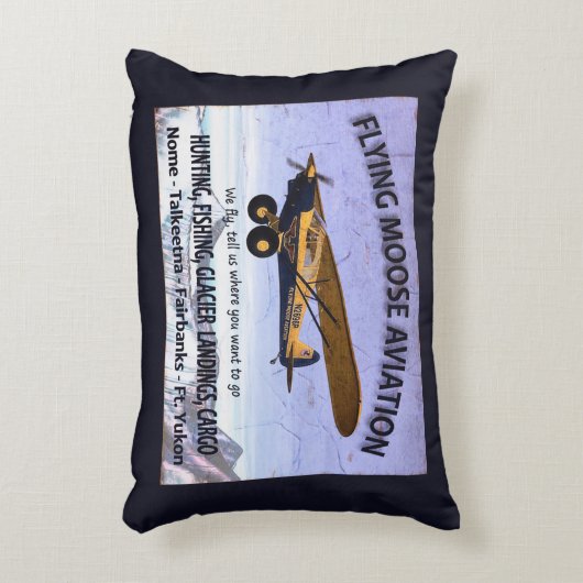 ヴィンテージ飛んでいる型航空標識 アクセントクッション (正面(垂直))