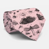 ヴィンテージ飛んでいる昆虫&カブトムシ昆虫学ピンク ネクタイ (ロール)