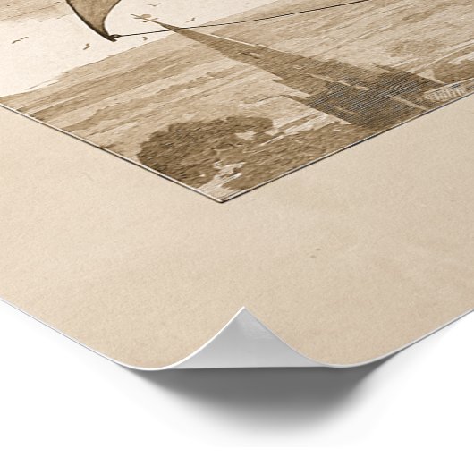 ヴィンテージ飛んでいる機械芸術イラストレーション ポスター (角)