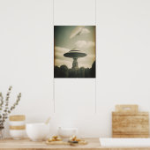 ヴィンテージ飛んでいる皿 ポスター (キッチン)