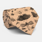 ヴィンテージ飛んでいる虫・カブトムシ昆虫学ピーチ ネクタイ (ロール)