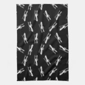 ヴィンテージ飛んでいる飛行機アンティーク飛行機アートパターン キッチンタオル (縦)