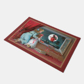 ヴィンテージ飛んでいる魔女（満月と女子校生あり） ドアマット (アングル)