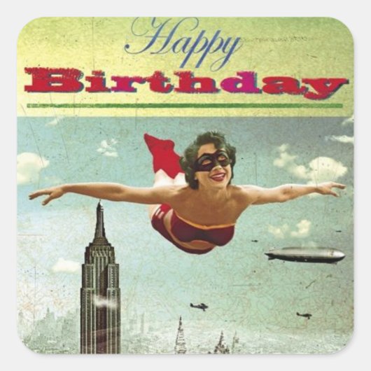 ヴィンテージ飛んでいる スクエアシール (正面)