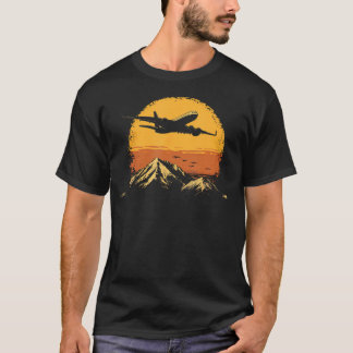 ヴィンテージ飛行士 山々 Tシャツ