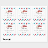 ヴィンテージ飛行機ありがとうシール スクエアシール (シート)