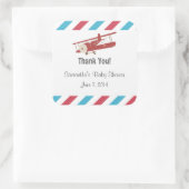 ヴィンテージ飛行機ありがとうシール スクエアシール (バッグ)