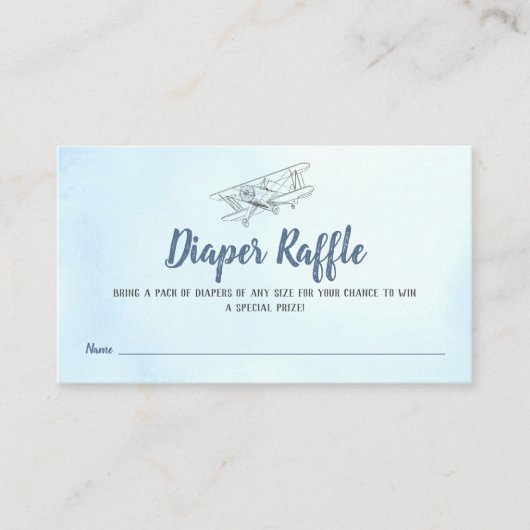 ヴィンテージ飛行機おむつラッフルエンクロージャカード エンクロージャーカード (正面)