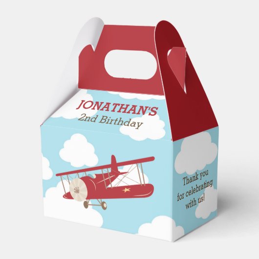 ヴィンテージ飛行機お気に入りボックス（赤） フェイバーボックス (正面サイド)