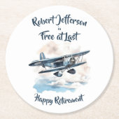 ヴィンテージ飛行機が最後の青色退職後に無償で ラウンドペーパーコースター (正面)