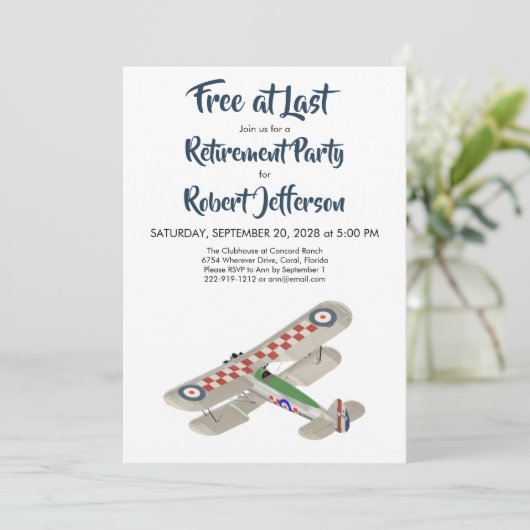 ヴィンテージ飛行機が最後の青色退職後に無償で 招待状 (スタンド正面)