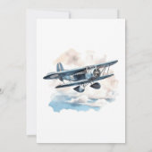 ヴィンテージ飛行機が最後の青色退職後に無償で 招待状 (裏面)