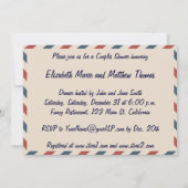 ヴィンテージ飛行機とワールドカップルシャワー招待状 招待状 (裏面)