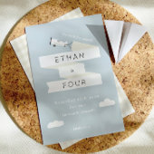 ヴィンテージ飛行機のバナー子供の誕生日招待状 招待状