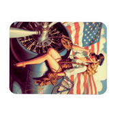 ヴィンテージ飛行機のピンアップ マグネット (横)