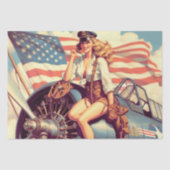 ヴィンテージ飛行機のピンアップ 薄葉紙 (正面)