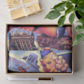 ヴィンテージ飛行機のピンアップ 薄葉紙 (ギフト)