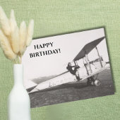 ヴィンテージ飛行機の写真 クールな航空の誕生日 ポストカード