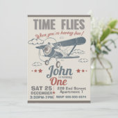 ヴィンテージ飛行機の招待状 - 飛行機の招待状 招待状 (スタンド正面)