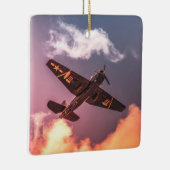 ヴィンテージ飛行機の美しい空 セラミックオーナメント (右)