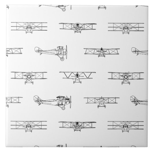 ヴィンテージ飛行機の航空テーマのカスタム色 タイル (正面)
