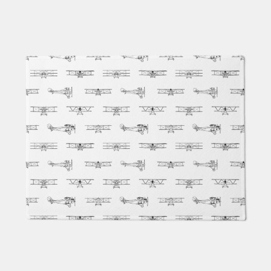 ヴィンテージ飛行機の航空テーマのカスタム色 ドアマット (正面)