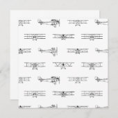 ヴィンテージ飛行機の航空テーマのカスタム色 招待状 (正面/裏面)