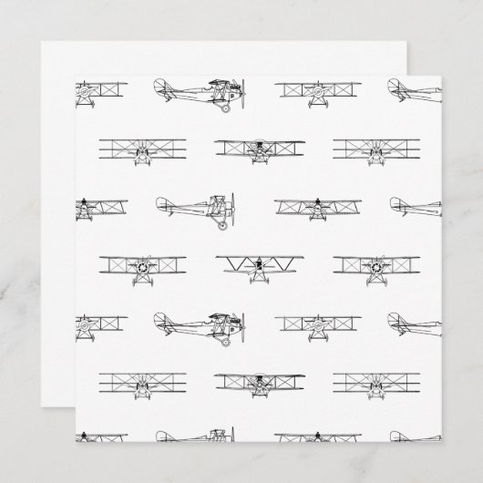 ヴィンテージ飛行機の航空テーマのカスタム色 招待状 (正面/裏面)