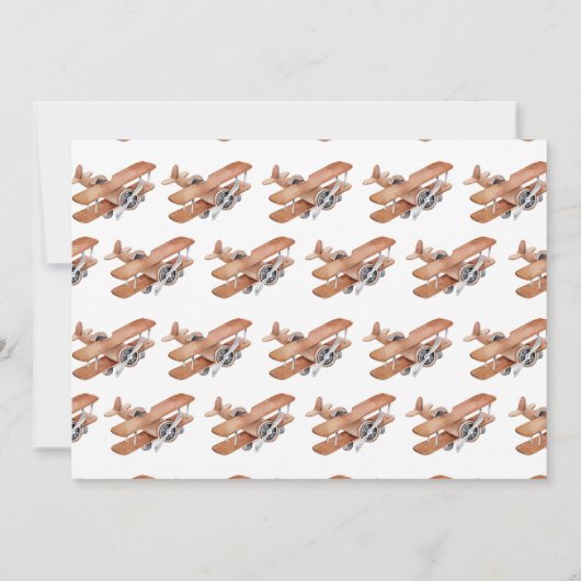 ヴィンテージ飛行機の誕生日写真感謝カード サンキューカード (裏面)