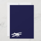 ヴィンテージ飛行機アビエー結婚ターブルーズ情報カード 招待状 (裏面)