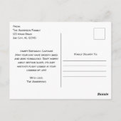 ヴィンテージ飛行機アンティーク二面航空誕生日 ポストカード (裏面)