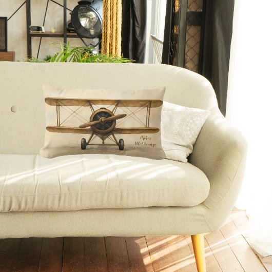 ヴィンテージ飛行機アンティーク二面航空誕生日 ランバークッション