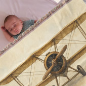 ヴィンテージ飛行機アンティーク二面航空飛行機 スローブランケット