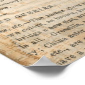 ヴィンテージ飛行機アンティーク飛行機オン新聞文字 ポスター (角)