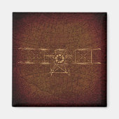 ヴィンテージ飛行機アンティーク飛行機図ヴィンテージマップ マグネット (正面)