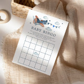 ヴィンテージ飛行機ウォーターカラーベイビービンゴ招待状 招待状