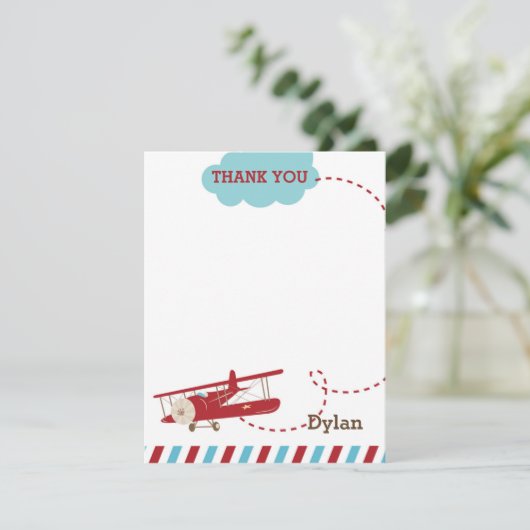 ヴィンテージ飛行機サンキューカード-飛行機飛行機 サンキューカード (スタンド正面)