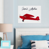 ヴィンテージ飛行機スケッチフォイル文字プリントポスター 箔ポスター (インサイチュ (寝室))