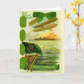 ヴィンテージ飛行機セントパトリックのデイカード カード (黄色い花)