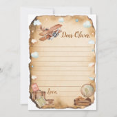 ヴィンテージ飛行機タイムカプセルノートメッセージカード サンキューカード (正面)