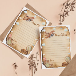 ヴィンテージ飛行機タイムカプセルノートメッセージカード サンキューカード