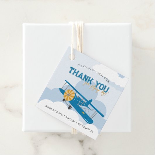 ヴィンテージ飛行機タイムフライサンキュー誕生日 フェイバータグ (インサイチュ)