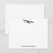 ヴィンテージ飛行機パイロットレトログレモダンー ノートカード (正面/裏面)