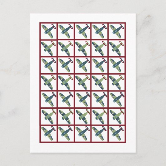 ヴィンテージ飛行機ビンゴカードマーカー ポストカード (正面)