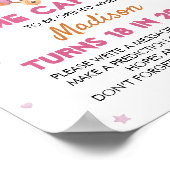 ヴィンテージ飛行機ピンク誕生日タイムカプセルポスター ポスター (角)