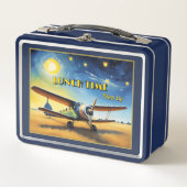 ヴィンテージ飛行機ファインアート メタルランチボックス (正面)